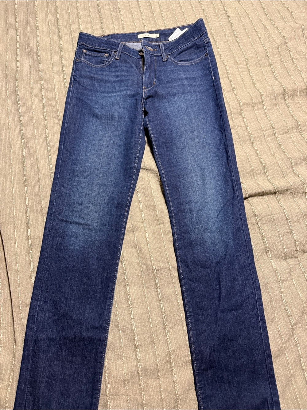 Levi's Women's Straight-Leg Jeans in Dark Blue Denim